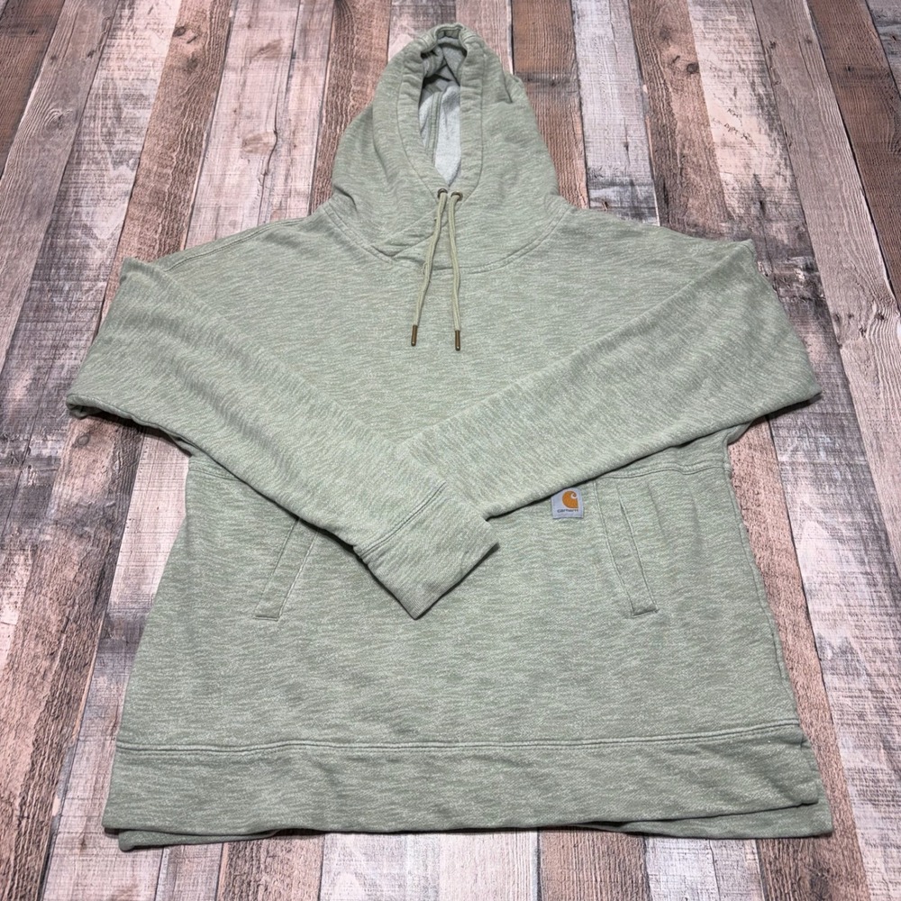 Carhartt Hoodie Mens Medium Sage Green Relaxed Fit Workwear Pullover Outdoors